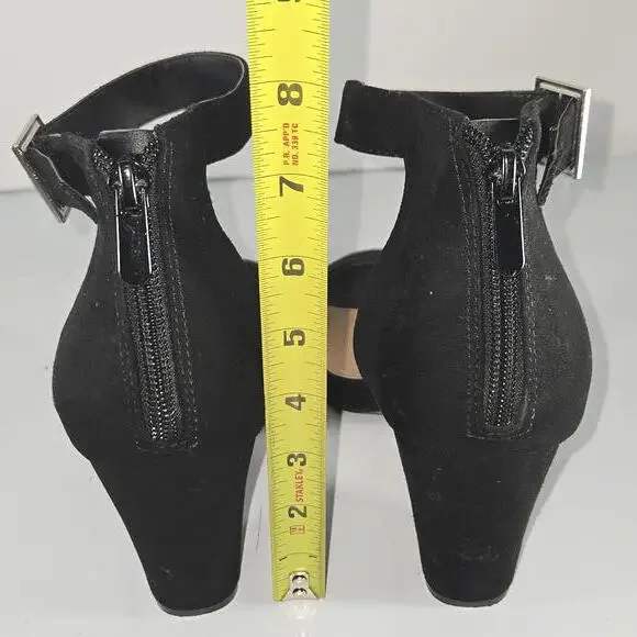 Torrid Women's Suede Strappy Block Heel Black Plus Size 11W - Picture 4 of 9